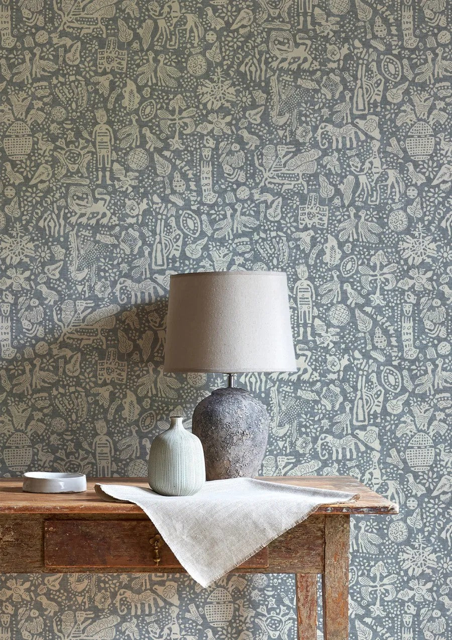 Minna Maze Smoke — Lewis & Wood behang