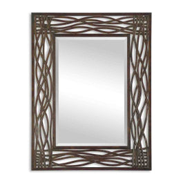 Dorigrass Brown Metal Mirror