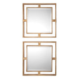Allick Gold Square Mirrors S/2