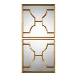 Misa Gold Square Mirrors S/2