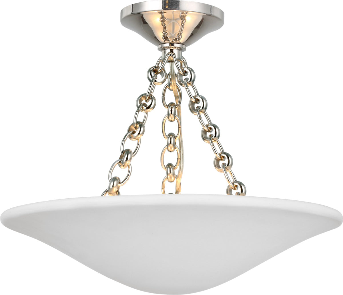 Mollino 16" Semi Plafond Polished Nickel