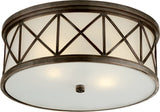 Montpelier Flush Mount Large — Suzanne Kasler for Visual Comfort & Co. — Bronze with Frosted Glass