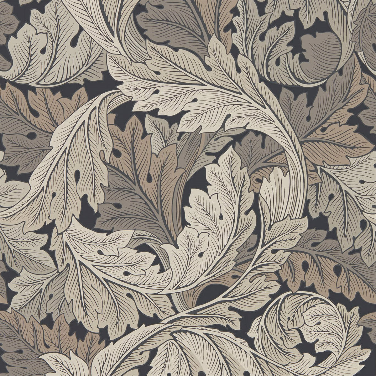 Acanthus Wallpaper Charcoal/Grey wallpaper from Morris & Co