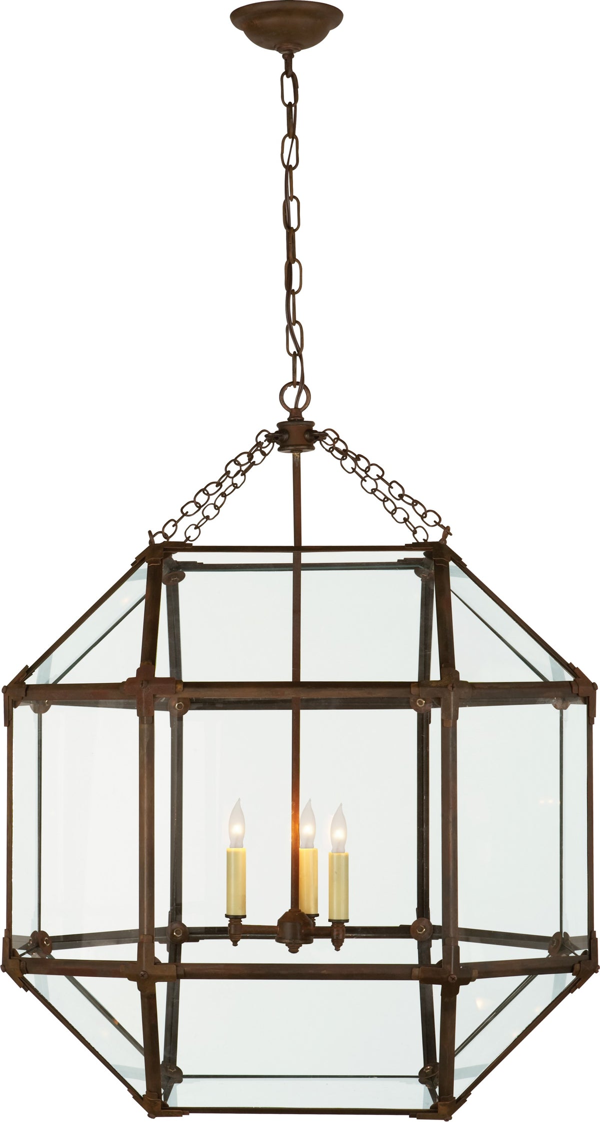 Morris Large — Suzanne Kasler for Visual Comfort & Co. — Antique Zinc with Clear Glass -lyhty