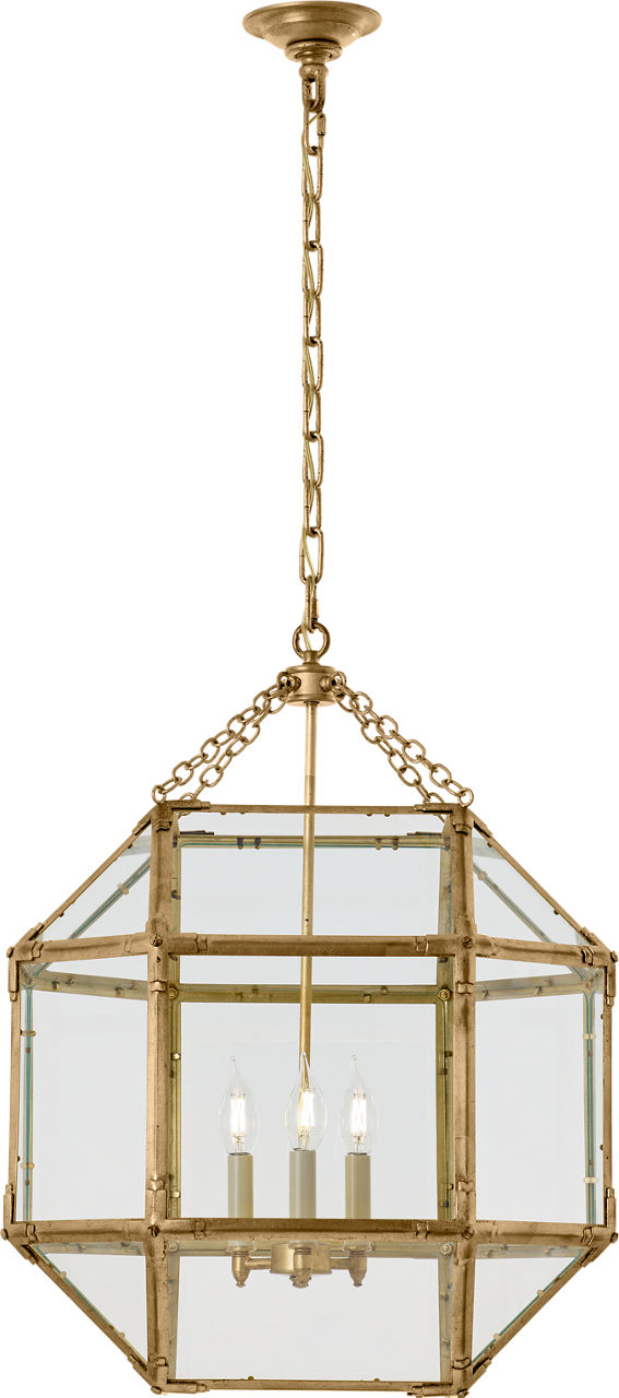 Morris Large — Suzanne Kasler for Visual Comfort & Co. — Gilded Iron with Clear Glass -lyhty