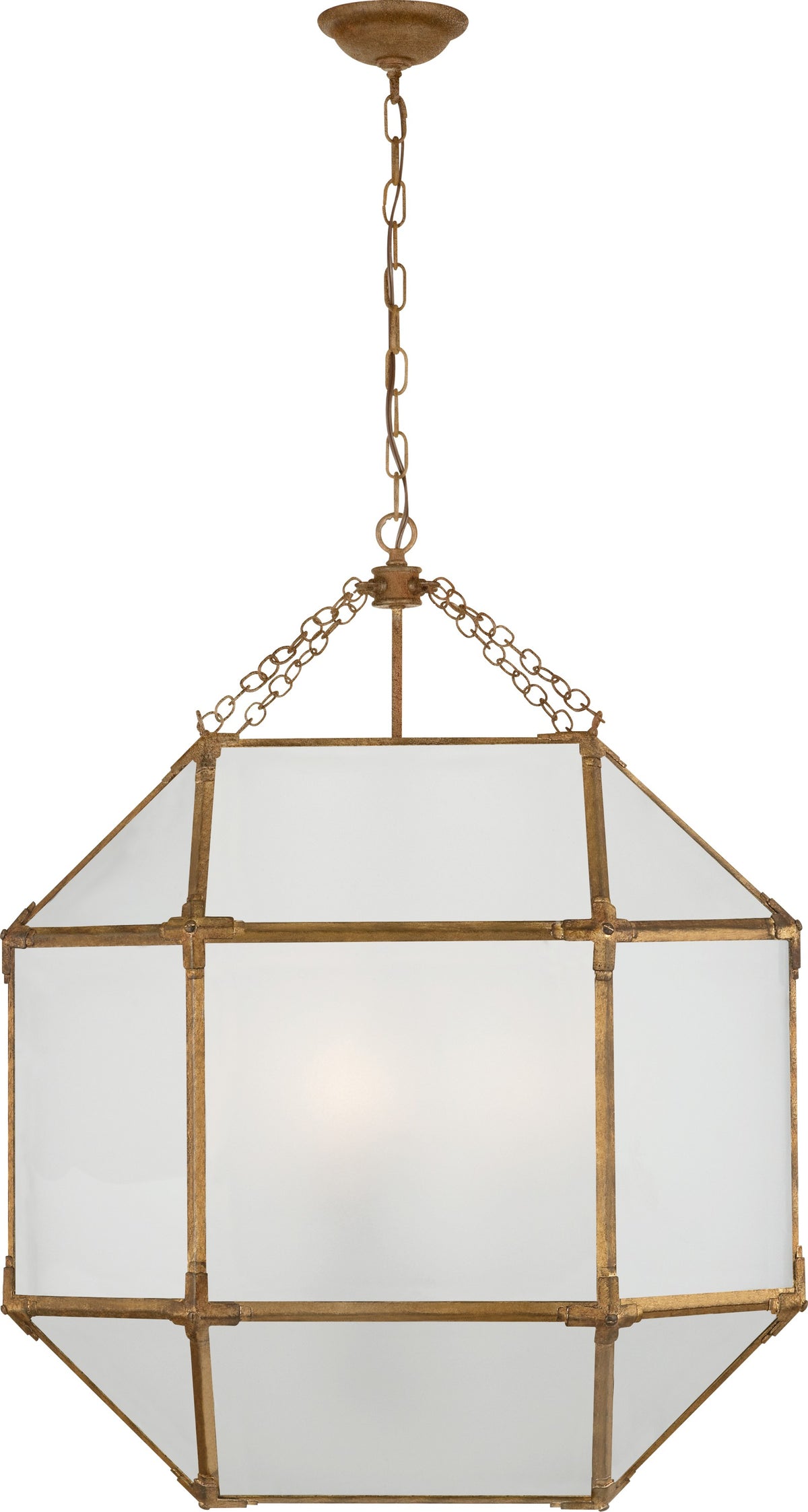 Morris Large — Suzanne Kasler for Visual Comfort & Co. — Gilded Iron with Frosted Glass -lyhty