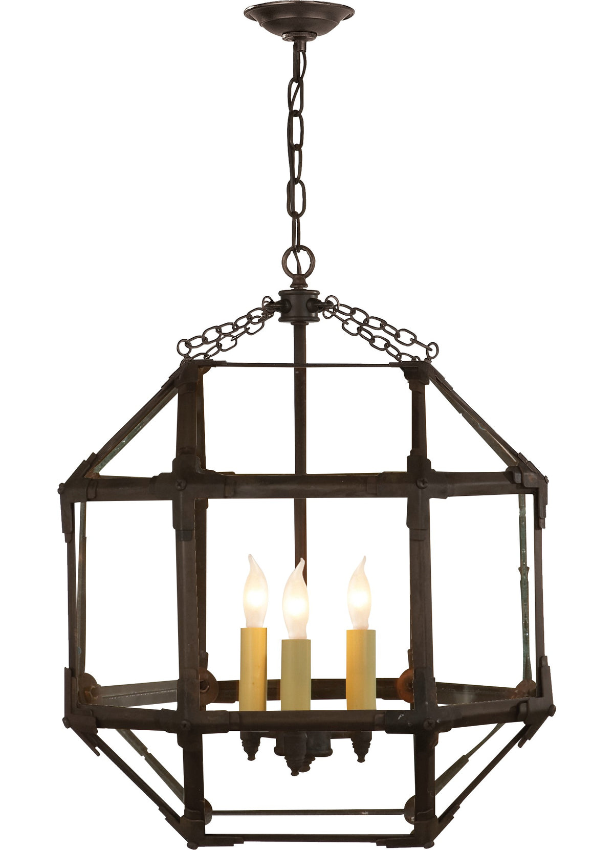 Morris Medium — Suzanne Kasler for Visual Comfort & Co. — Antique Zinc with Clear Glass -lyhty