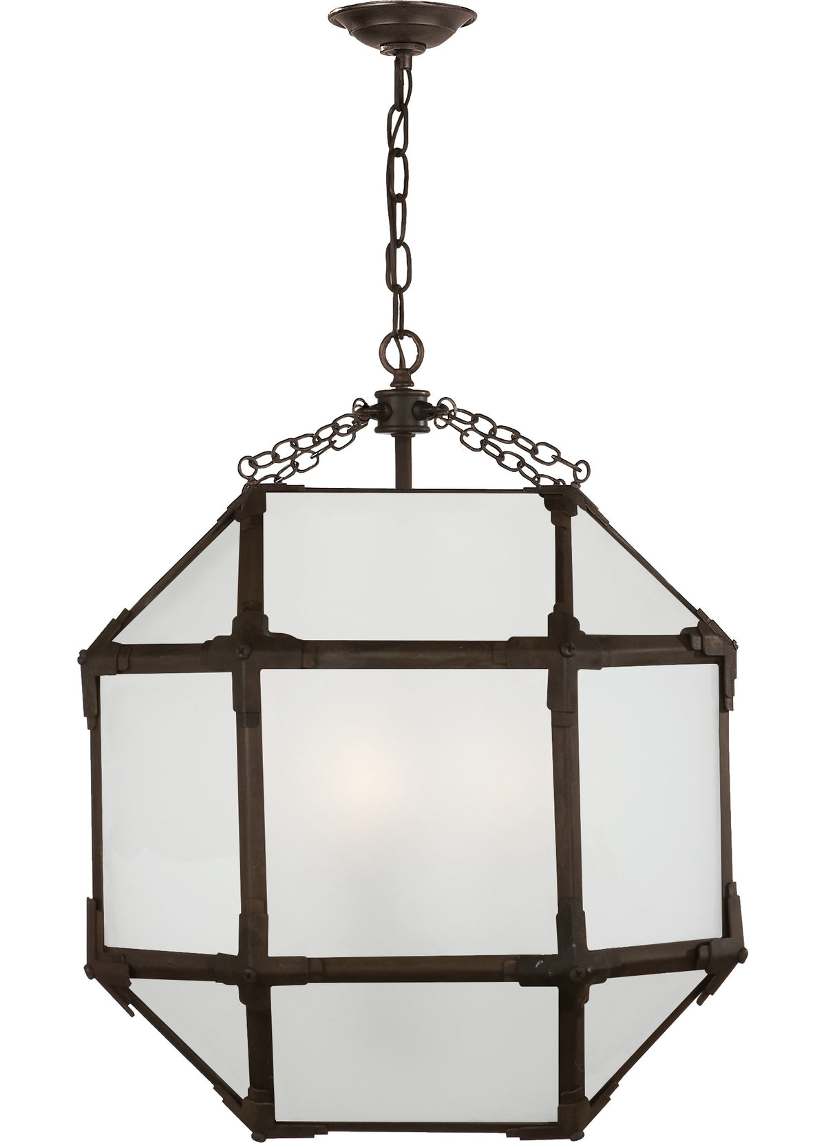 Morris Medium — Suzanne Kasler for Visual Comfort & Co. — Antique Zinc with Frosted Glass -lyhty