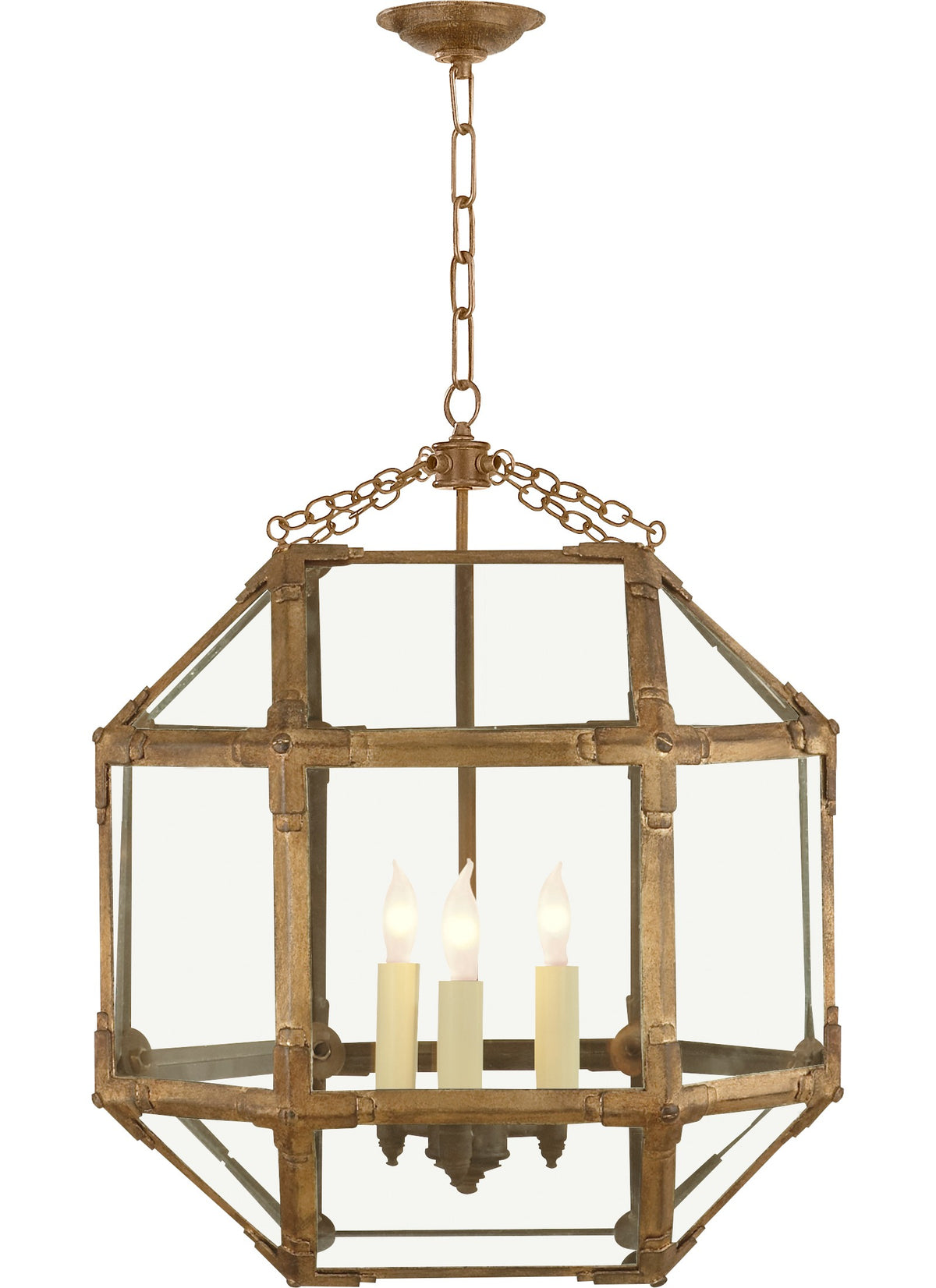 Morris Medium — Suzanne Kasler for Visual Comfort & Co. — Gilded Iron with Clear Glass -lyhty