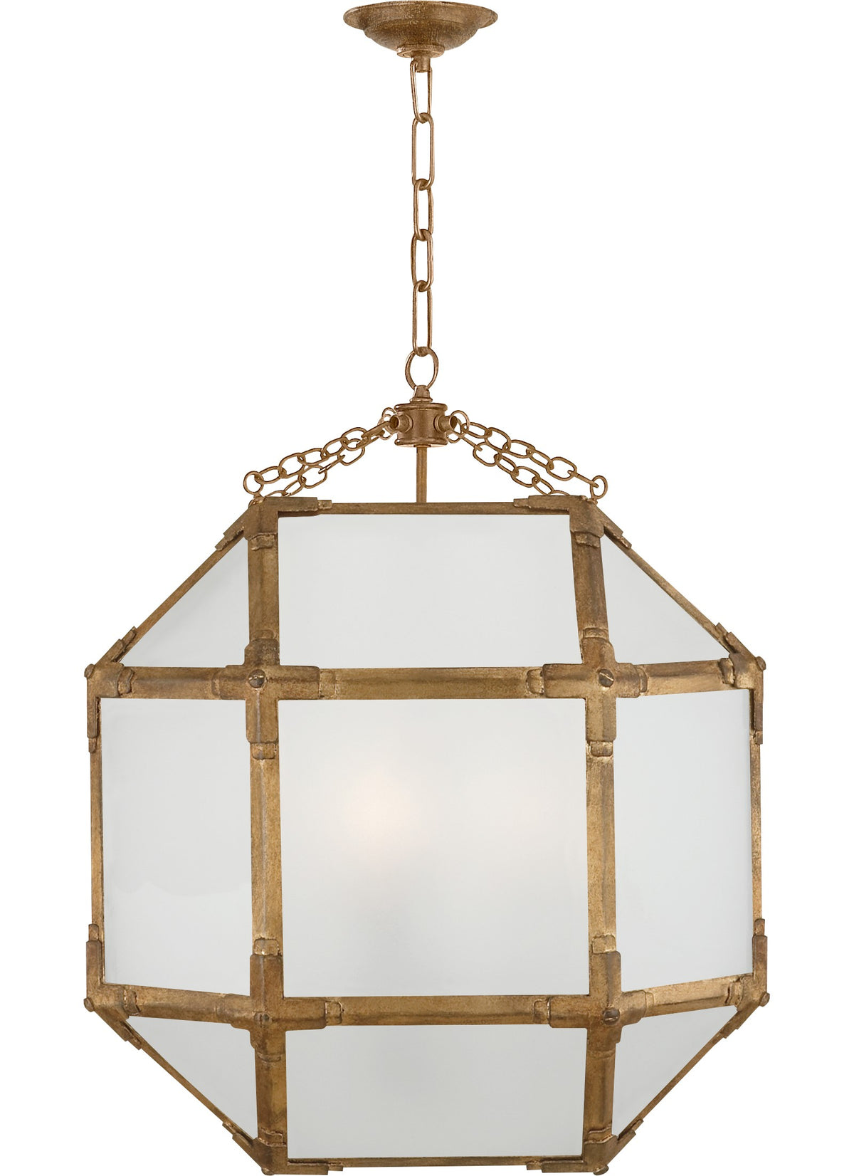 Morris Medium — Suzanne Kasler for Visual Comfort & Co. — Gilded Iron with Frosted Glass -lyhty