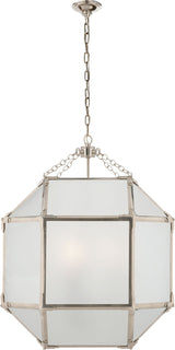 Morris Medium — Suzanne Kasler for Visual Comfort & Co. — Polished Nickel with Frosted Glass -lyhty