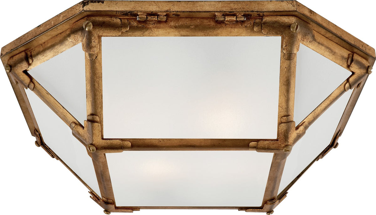 Morris-plafondi — Suzanne Kasler for Visual Comfort & Co. — Gilded Iron with Frosted Glass