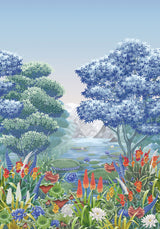 Osborne and Little Wallpaper Mythica mural Azure