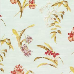 Orchis Duck Egg/Coral — Nina Campbell stof
