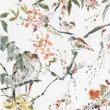 Penglai Charcoal/Sage/Coral — Nina Campbell stof