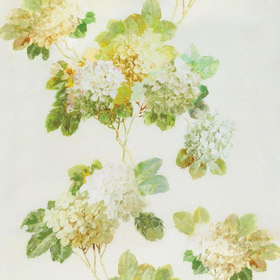 Floriana White/Cream/Green — Nina Campbell stof