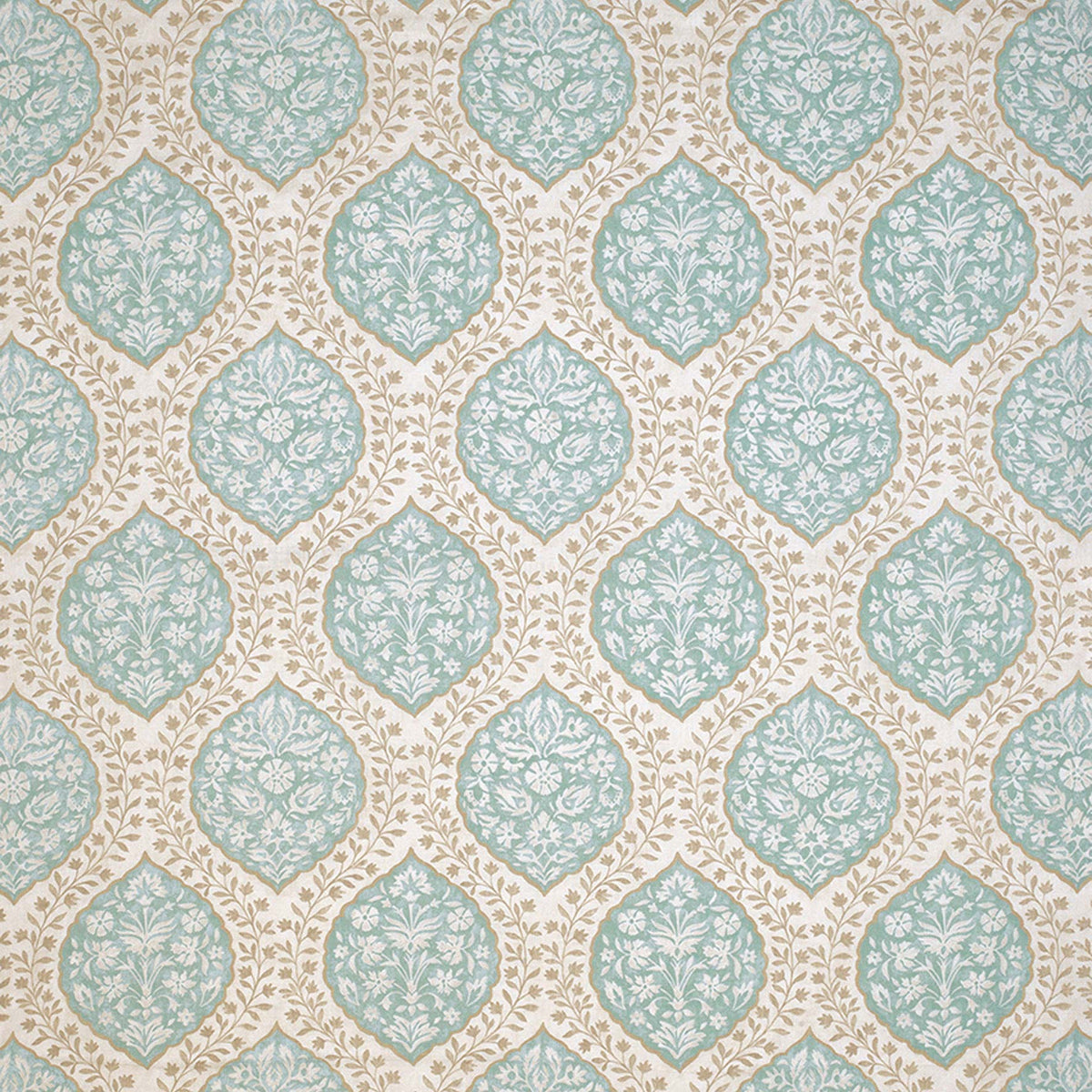 Marguerite Aqua/Taupe — Nina Campbell fabric