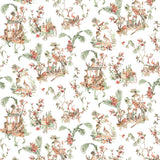Toile Chinoise Coral/Green — Nina Campbell stof