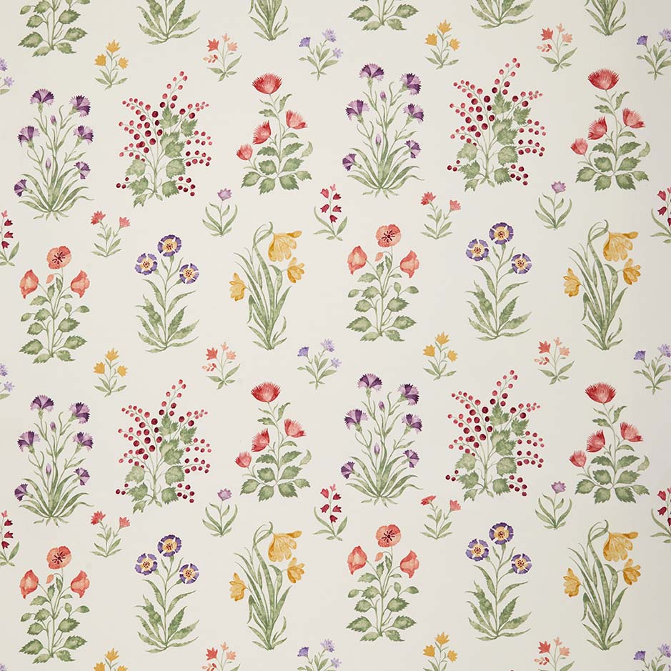 Dapuri Ivory/Multi — Nina Campbell stof