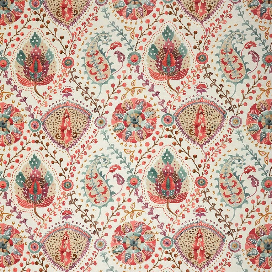Majorelle Red/Ivory — Nina Campbell stof