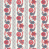 Nina Campbell Fabric Clermont Red Blue Amethyst