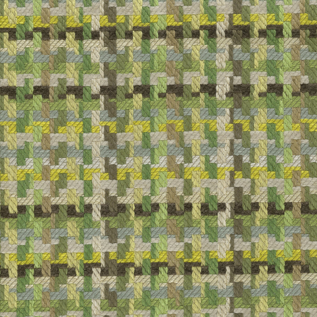 Hadlow Green/Chocolate/Chartreuse — Nina Campbell stof