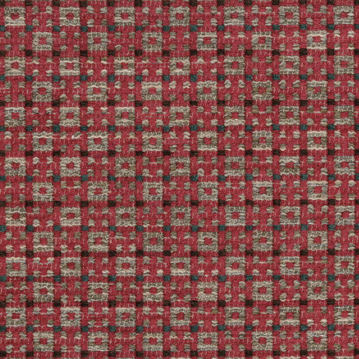 Chiddingstone Red/Teal/Chocolate — Nina Campbell fabric