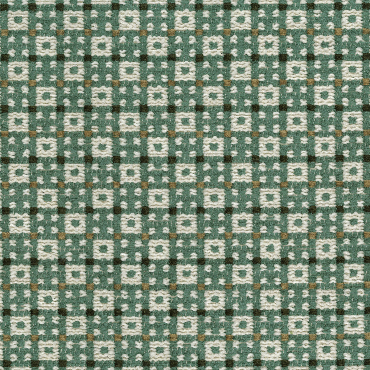 Chiddingstone Teal/Beige/Chocolate — Nina Campbell fabric