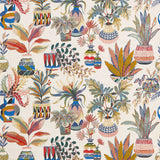 Tudeley Coral/Ultramarine/Green — Nina Campbell stof