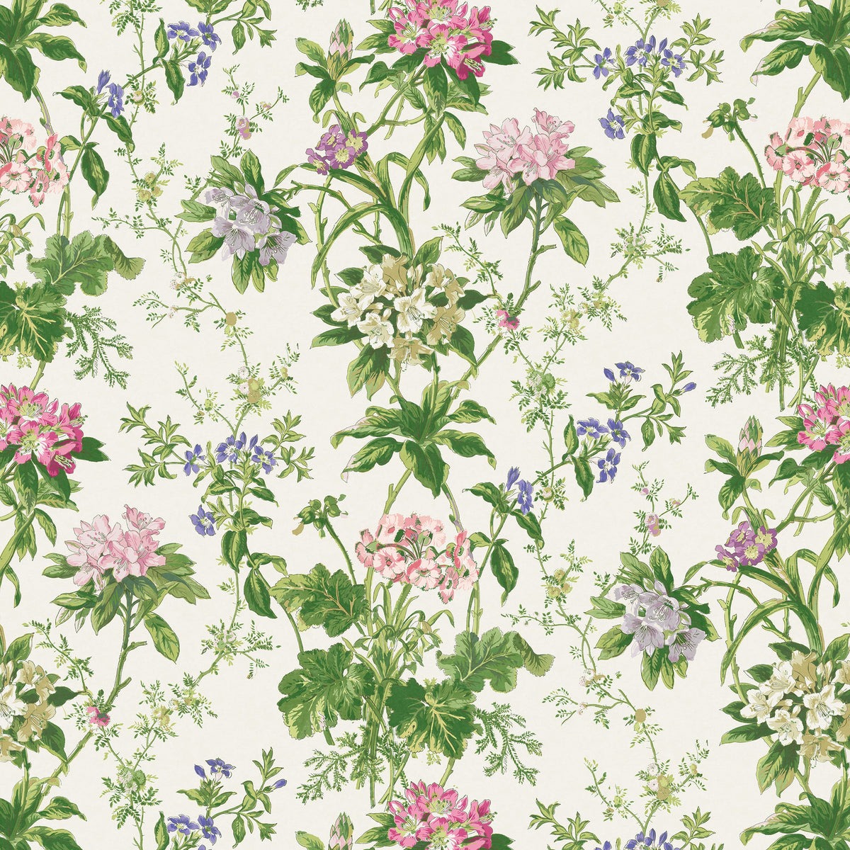 Somerhill Pink/Green/Mauve — Nina Campbell stof