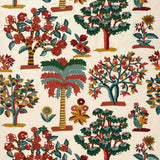 Fener Grove Green/Coral/Gold — Nina Campbell stof