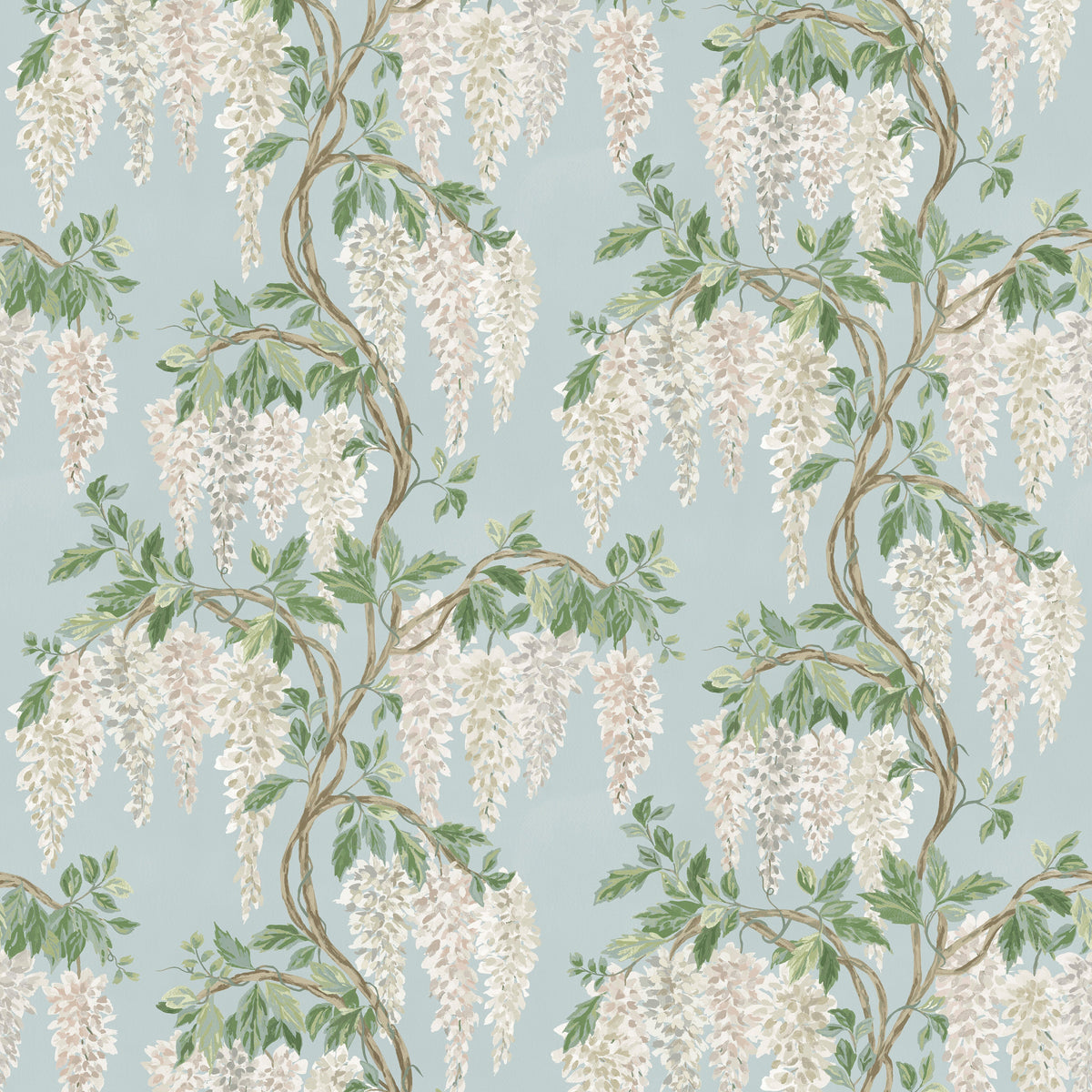 Wisteria Walk Aqua/Green — Nina Campbell tyg
