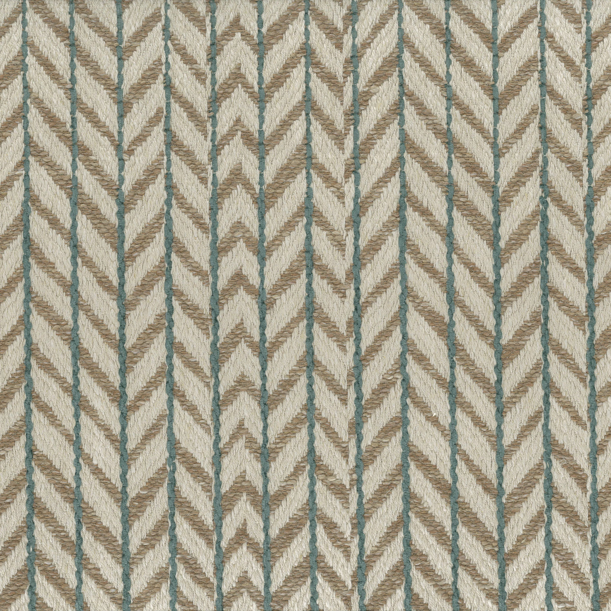 Fairford Beige/Teal — Nina Campbell stof