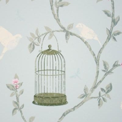 Bird Cage Walk Duck Egg/Sage — Nina Campbell tapet