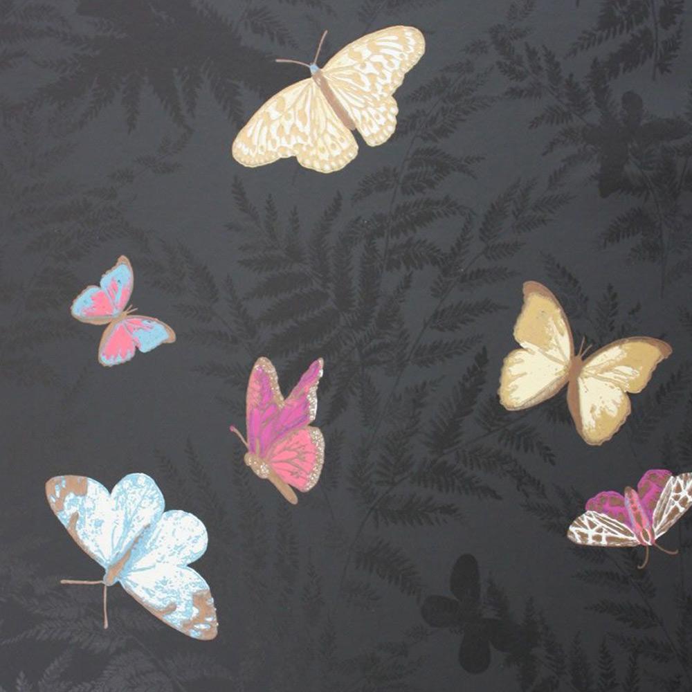 Farfalla Black/Multi — Nina Campbell -tapetti