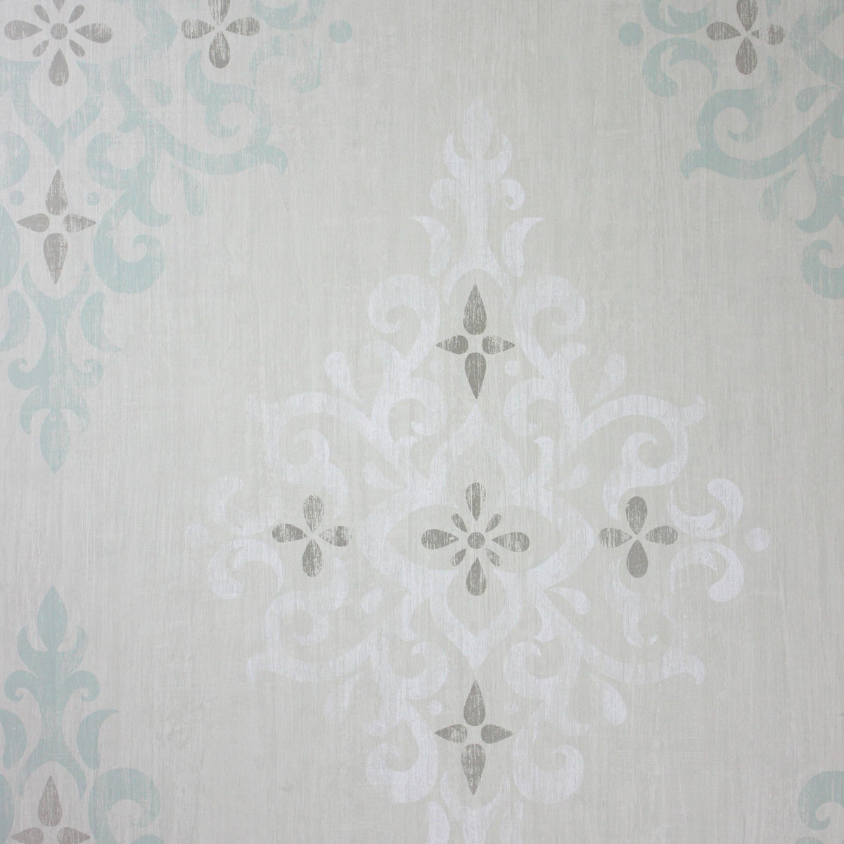 Holmwood Aqua/White — Nina Campbell wallpaper