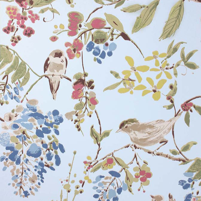 Penglai Blue/Pink — Nina Campbell behang