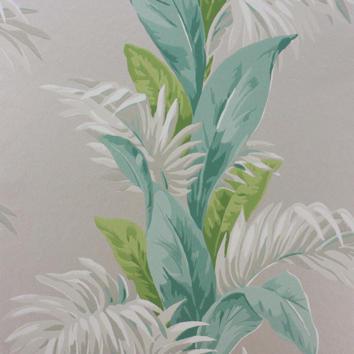Palmetto Aqua/Stone/Green — Nina Campbell tapet