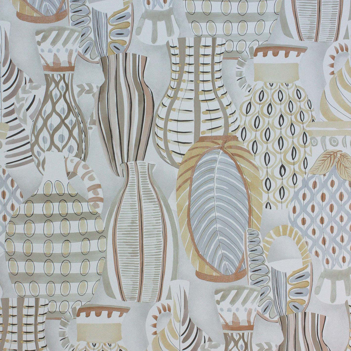 Collioure Taupe/Soft Gold — Nina Campbell behang