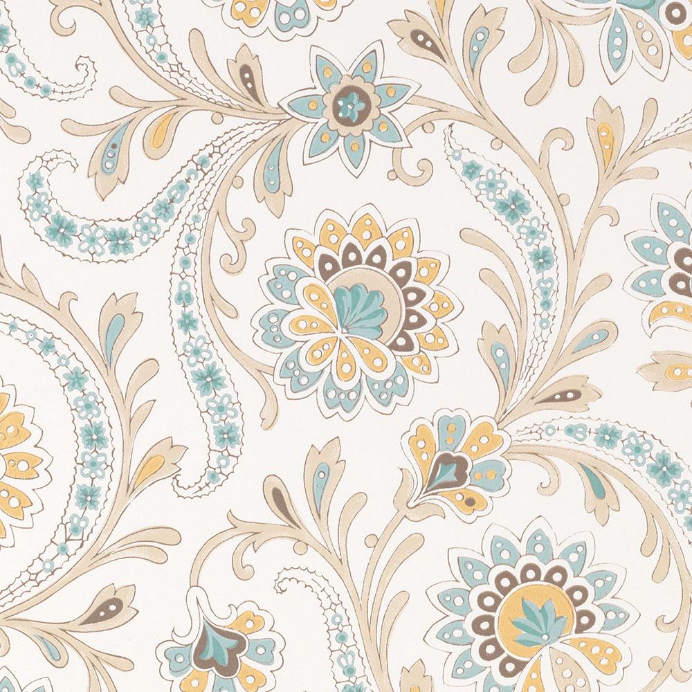 Baville Aqua/Ochre — Nina Campbell -tapetti