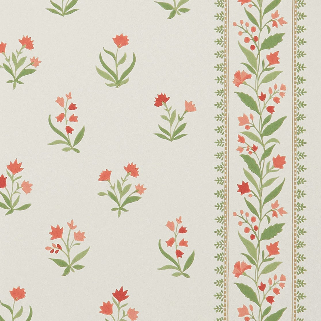 Petit Dapuri Coral/Sage — Nina Campbell behang