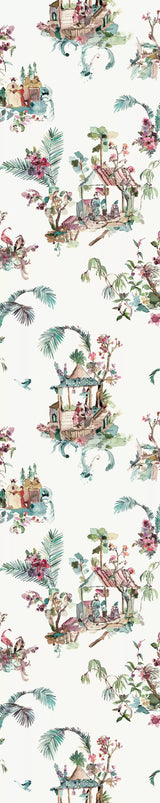Osborne and Little Wallpaper Toile chinoise Teal magenta