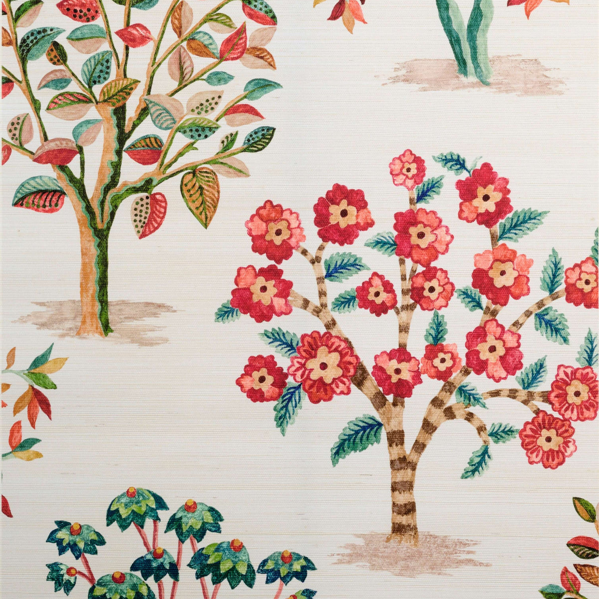 Fener Grove Coral/Teal — Nina Campbell tapet