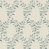 Hollingbourne Trellis Ivory/Teal — Nina Campbell Tapete