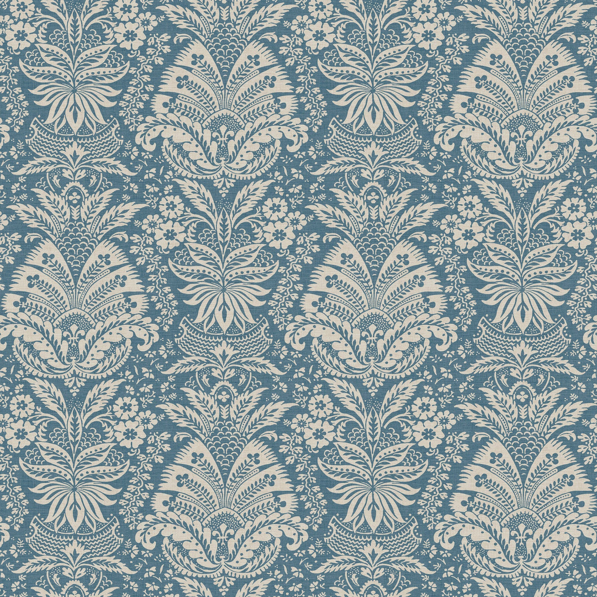 Bourton Damask Blue — Nina Campbell behang