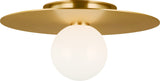 Nodes Medium Plafond — Kelly Wearstler for Visual Comfort & Co. — Burnished Brass with White Glass detaljbild