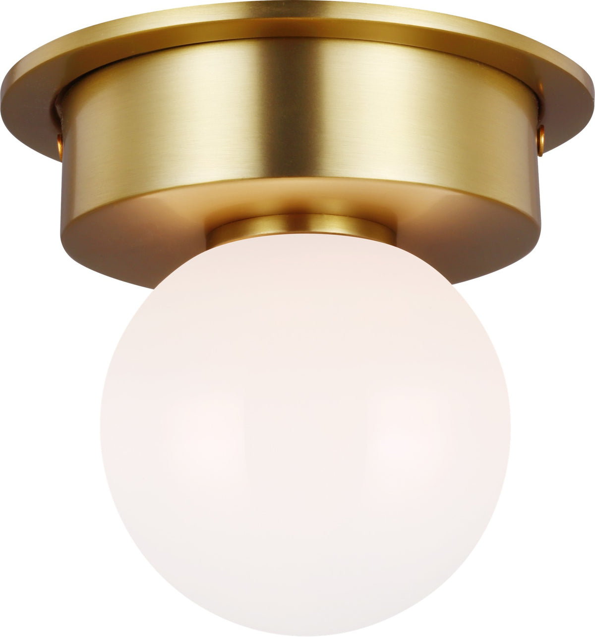 Nodes Small Plafonnière — Kelly Wearstler for Visual Comfort & Co. — Burnished Brass with White Glass