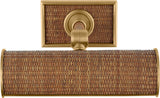 Halwell 8" Tavelbelysning — Chapman & Myers for Visual Comfort & Co. — Brass and Natural Woven Rattan detaljbild