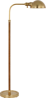 Basden Medium Pharmacy Lamp Vloerlamp — Chapman & Myers for Visual Comfort & Co. — Antique-Burnished Brass and Natural Rattan