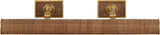 Halwell 24" Tavelbelysning — Chapman & Myers for Visual Comfort & Co. — Antique-Burnished Brass and Natural Woven Rattan